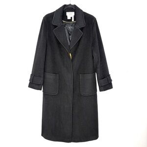 Helene Berman London Cashmere Blend Longline Trench Coat Classic In Black Size L